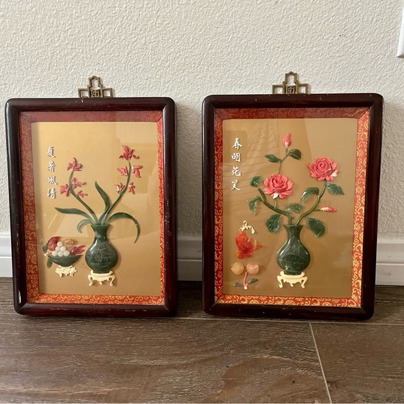 Chinese imitation jade and stone wall artwork - Picture 8 of 9